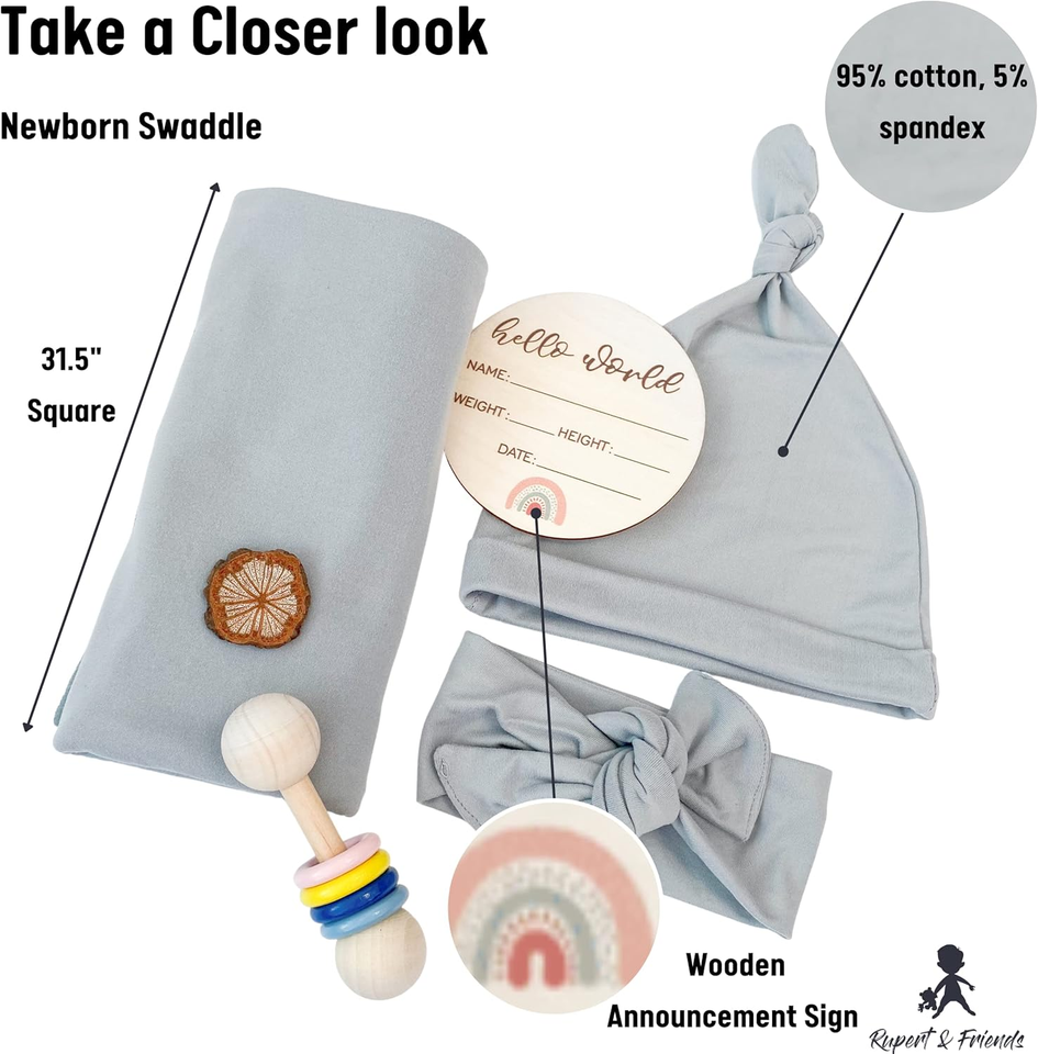 Baby Swaddle Set Wrap Your Precious NewBorn Baby in This Cotton