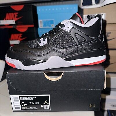 Air Jordan 4 Bred Reimagined Black Red BQ7669-006 Size 3Y Air Jordan 4 Bred Reimagined Black Red BQ7669-006 Size 3Y