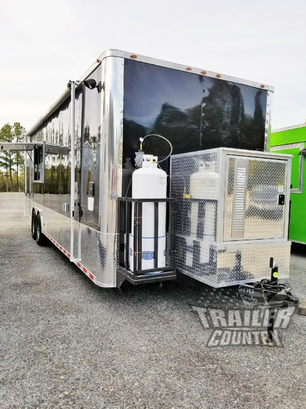 NEW 8.5X28 ENCLOSED CARGO FOOD VENDING TRAILER MOBILE KITCHEN & 1/2 BATHROOM