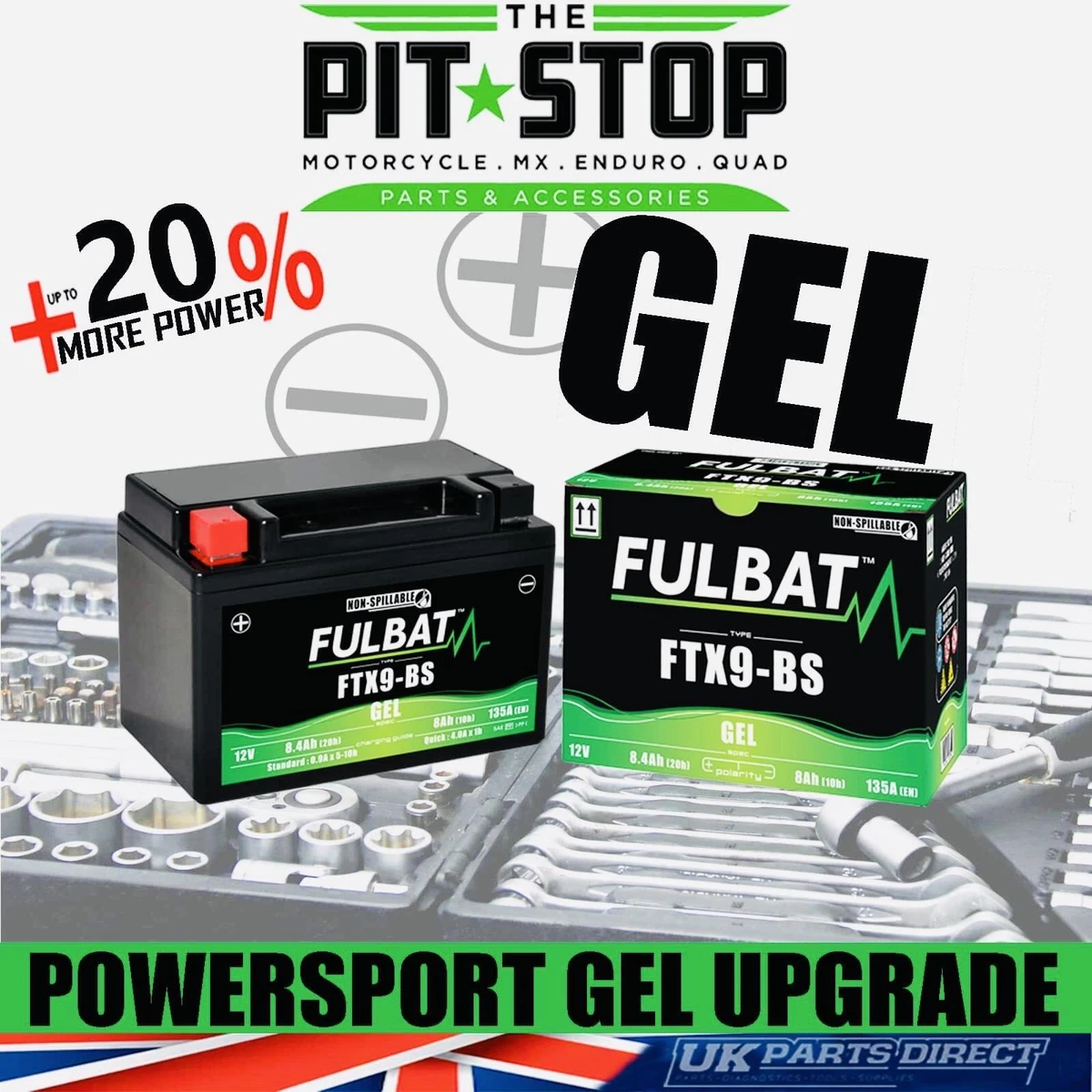 GEL UPGRADE BATTERY for Bajaj Pulsar 200 NS 12 13 YTX9