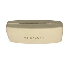 Versace White Leather Sunglass Eyeglass Hard Clam Shell Case Only