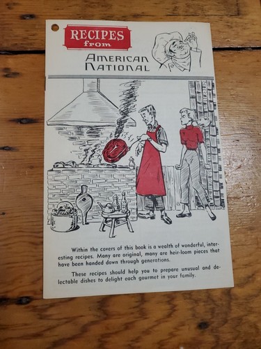 Vintage Anico Kochheft Werbung American National Ins Co Satan Cake - Bild 1 von 2