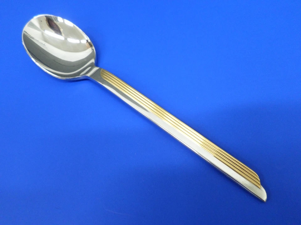 7 WMF Cromargan STRATOS GOLD Accent Glossy Stainless Japan Flatware SOUP SPOONS - Image 4 of 4