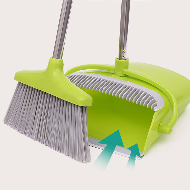Strong Long Handled Dustpan and Brush Set Soft Broom Lobby Dust Pan UK eBay