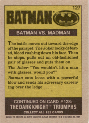 1989 Topps Batman #127 Batman vs. Madman NM Near Mint ID:46277 | eBay