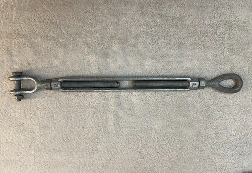 Drop Forged Galvanized Steel Turnbuckle - Jaw to Eye 5/8" x 12" - w/ Safety Pin