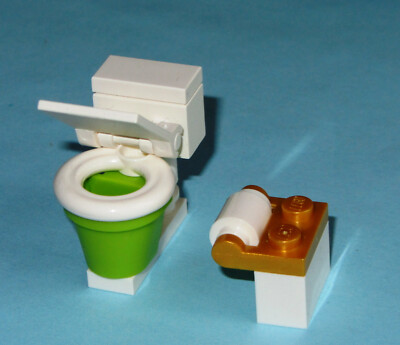 Lime Toilet Bath Room Paper WC Loo Water Closet John MOC- MADE OF LEGO BRICKS