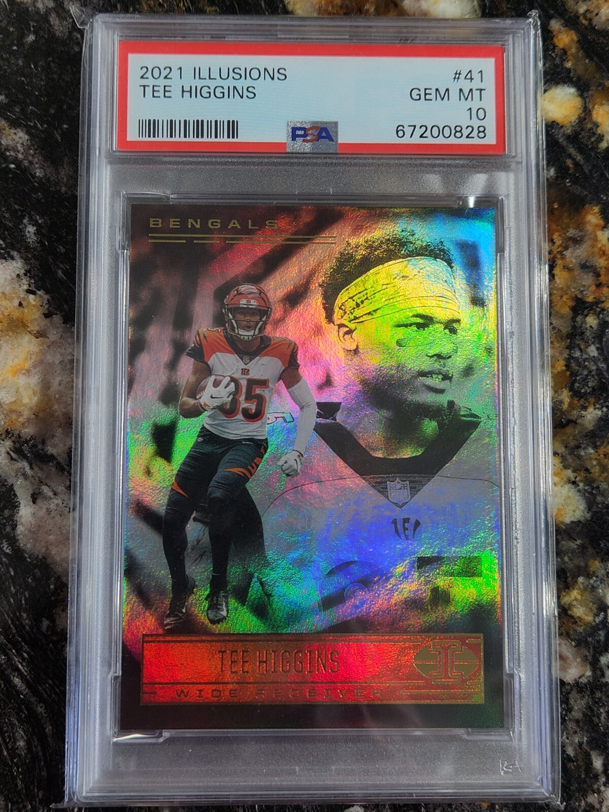 2021 Tee Higgins #41 Panini illusions Prizm Psa 10 Gem Mint!