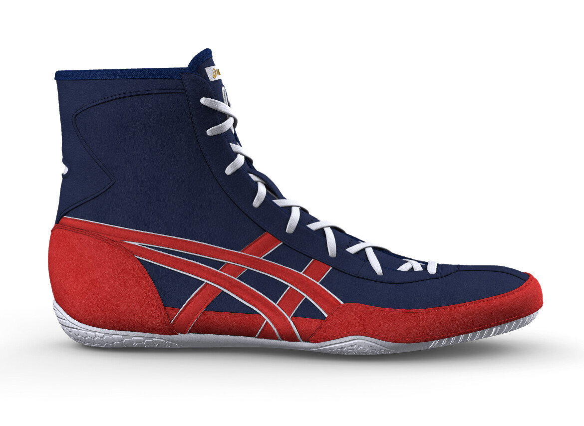 asics Boxing Wrestling Shoes 1083A001 Blue × Red Red Line NEW EX