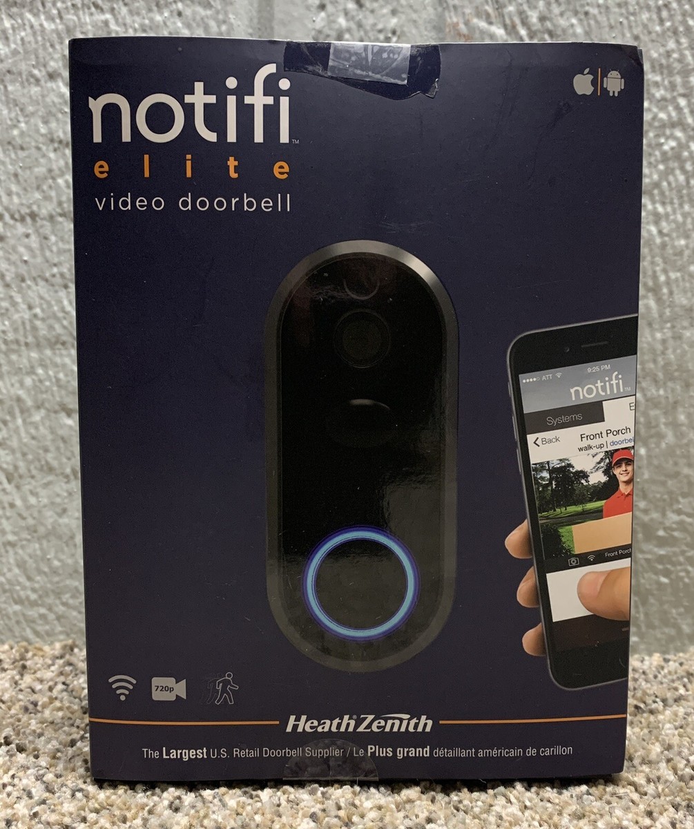 Heath Zenith Elite Notifi Video Doorbell Wired Wifi Black Model SL