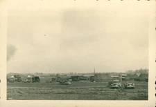 1945 WWII GI's near Wessel Germany Photo #2 field tent camp, trucks, jeeps