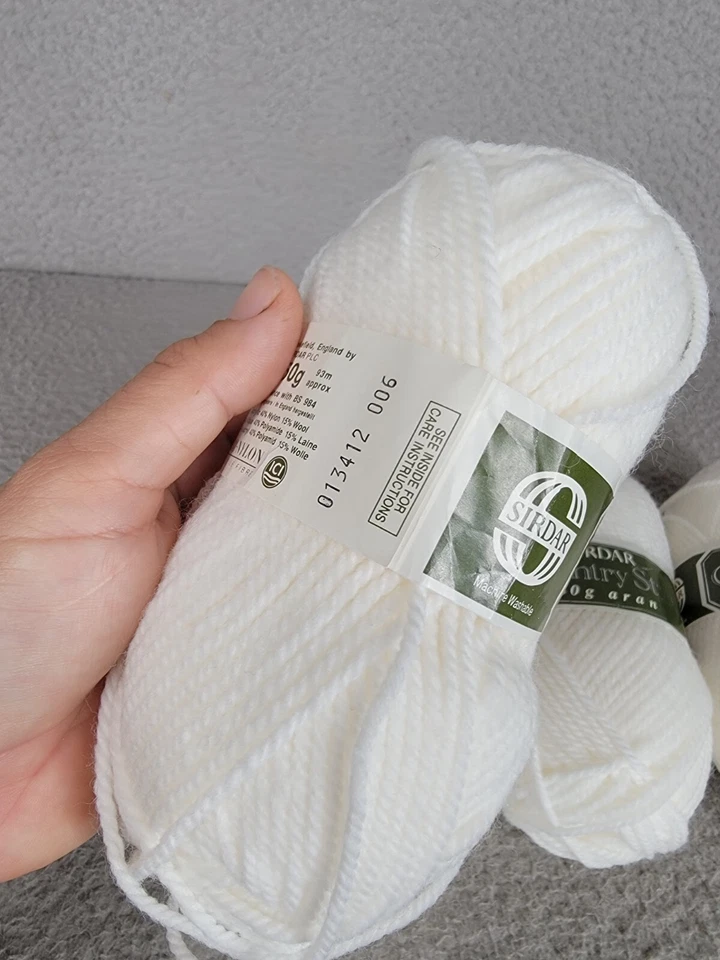 Пряжа Sirdar Country Style шерстяная смесь DK, белая кремовая, лот из 4, 50 граммов - Изображение 4 из 4