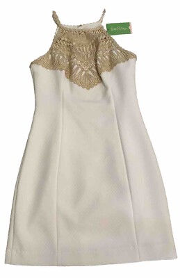 Lilly Pulitzer Halter Resort White Gold Sleeveless Dress Size 0 NWT Retails $198 | eBay Lilly Pulitzer Halter Resort White Gold Sleeveless Dress Size 0 NWT Retails $198 | eBay