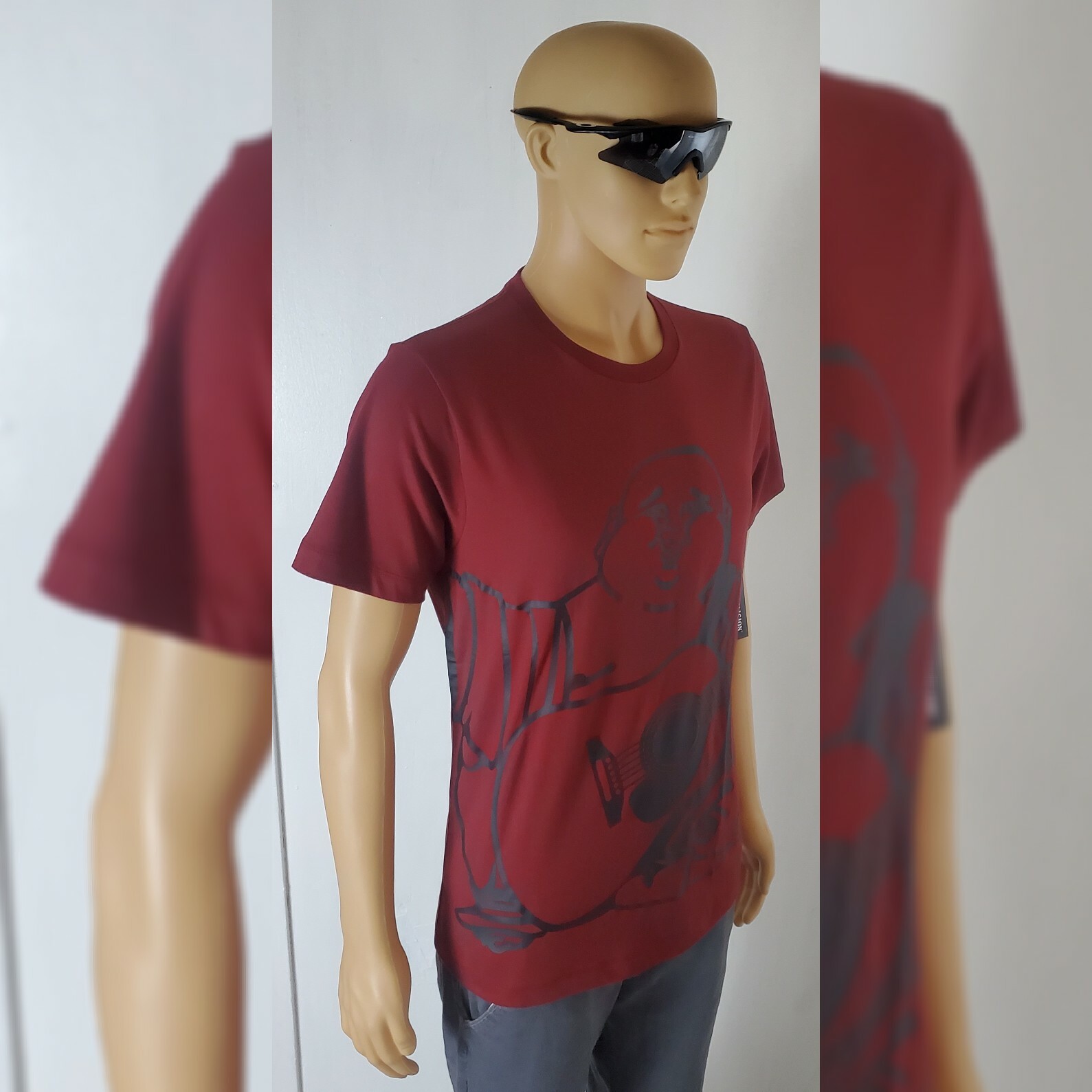 TRUE RELIGION OVERSIZE BHUDA TSHIRT MEN'S CREW NECK SHORT SLEEVE SIZE S SYRAH thumbnail 5