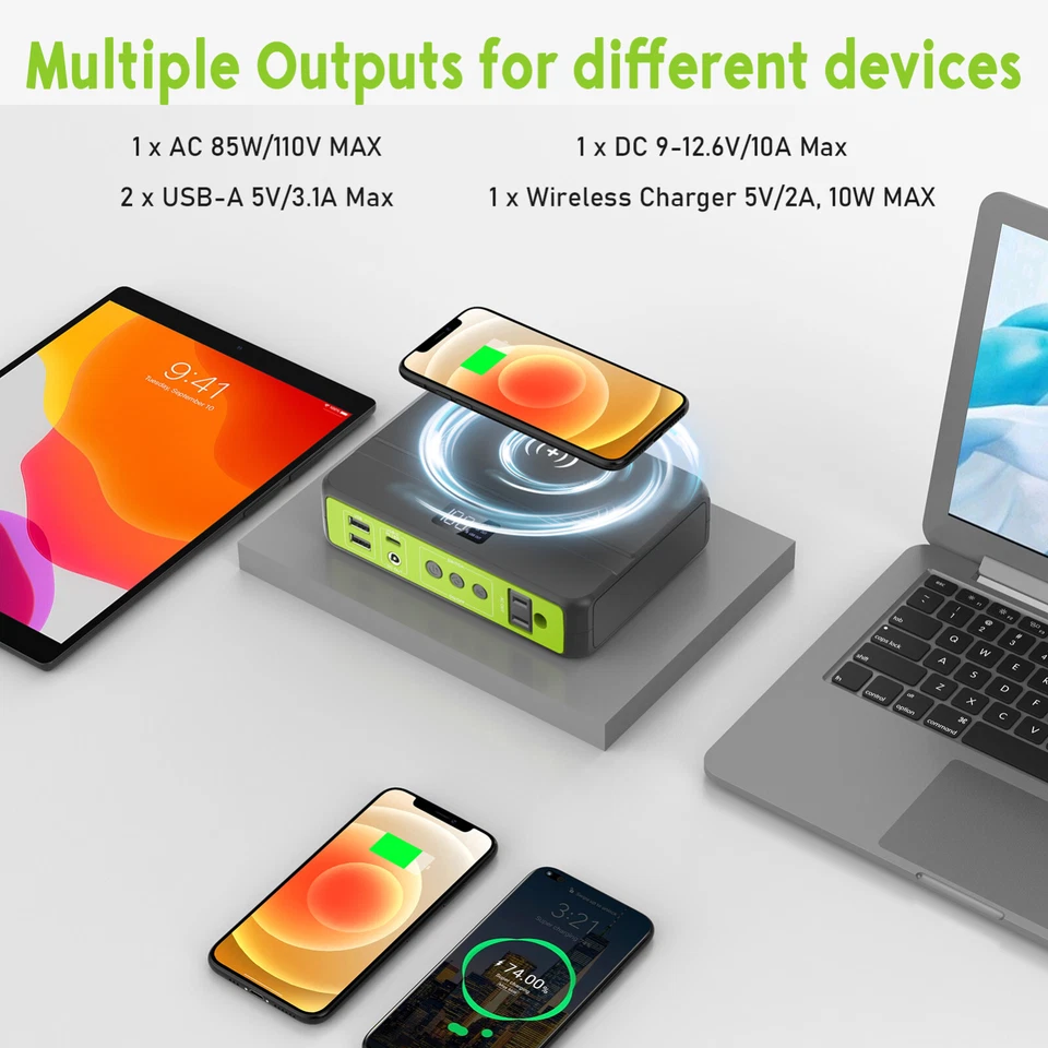 83Wh Portable Power Bank 85W Phone Tablet Drone Backup Battery External Charger - Image 2 of 4