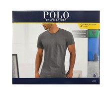 Polo Ralph Lauren Men's Green-Blue-Gray Classic Fit Crew-Neck 3 Pack T-Shirt