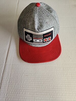 Vintage Nintendo Hat Video Game Controller Snapback Grey Red
