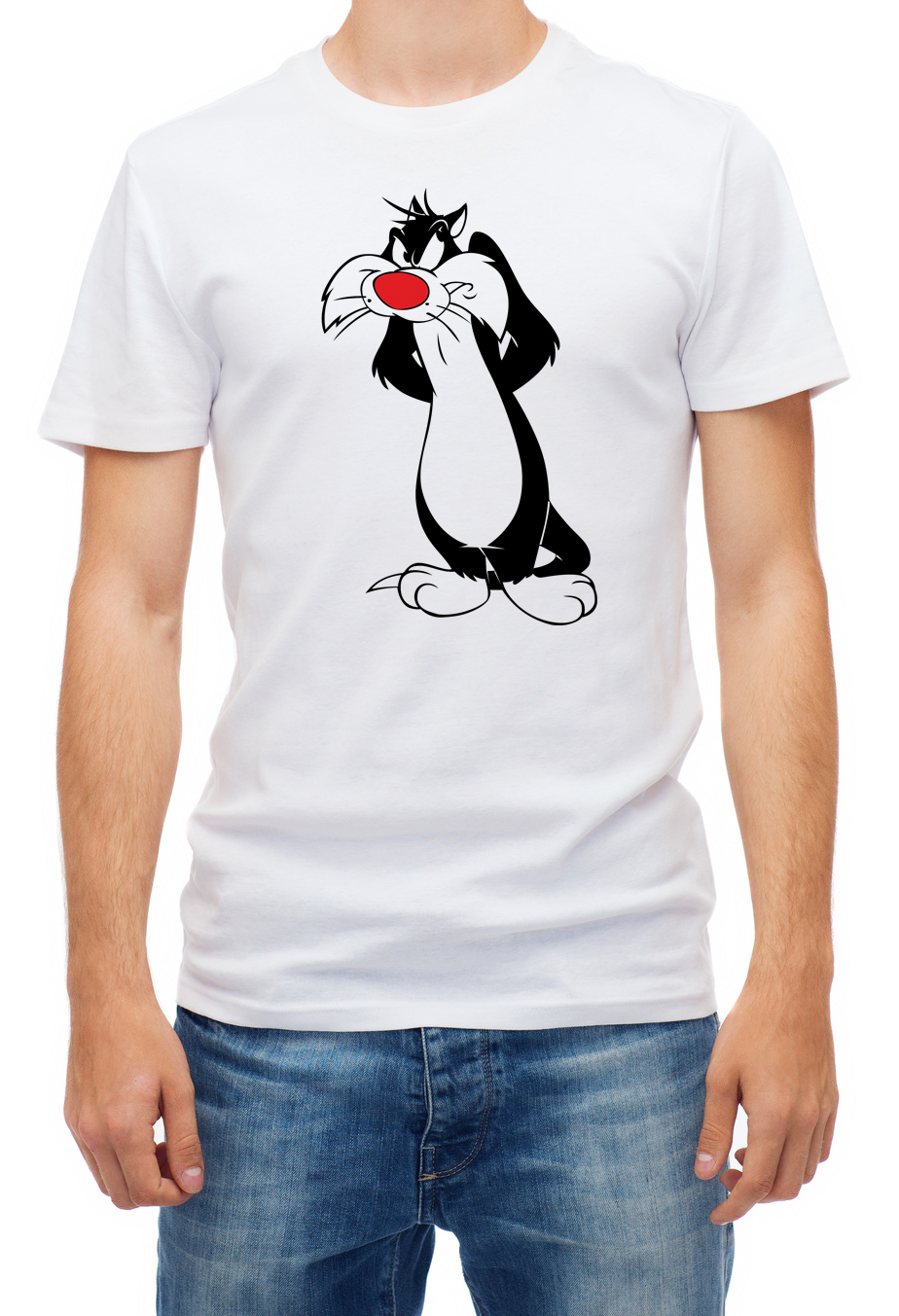 The Sylvester cat cartoon character funny Short sleeve Men T Shirt K432 |  eBay