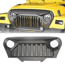 For 1997-2006 Jeep Wrangler Tj Front Matte Black Grill Grille With Mesh
