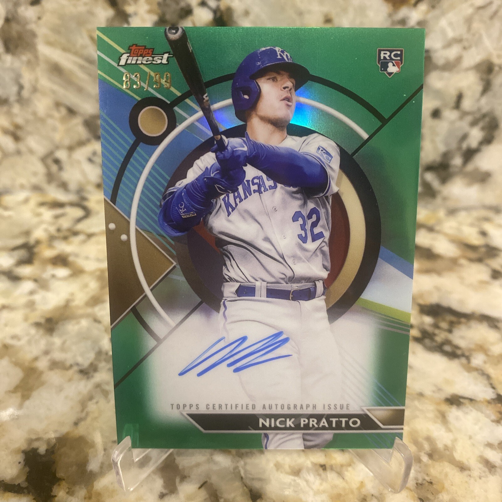 2023 Topps Finest -Green Refractor 83/99 SP #FA-NP Nick Pratto Autograph Royals