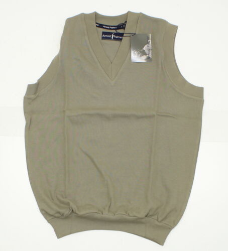 nWT Arnold Palmer French Rib V-Neck Pullover Vest Khaki Small 06874 - Picture 1 of 3