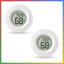 2-Pack Mini Hygrometer  Thermometer, Indoor Digital Humidity Meter