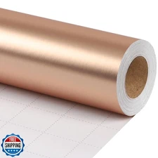 LaRibbons Rose Gold Wrapping Paper, Solid Color Matte Metal Gift Paper Roll -