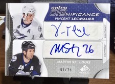 2008-09 SP Game Used Extra Significance Vincent Lecavalier Martin St Louis #7/25
