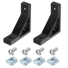 2Set 90 Degree Angle Aluminum Profile Corner Bracket 2020 Series Black