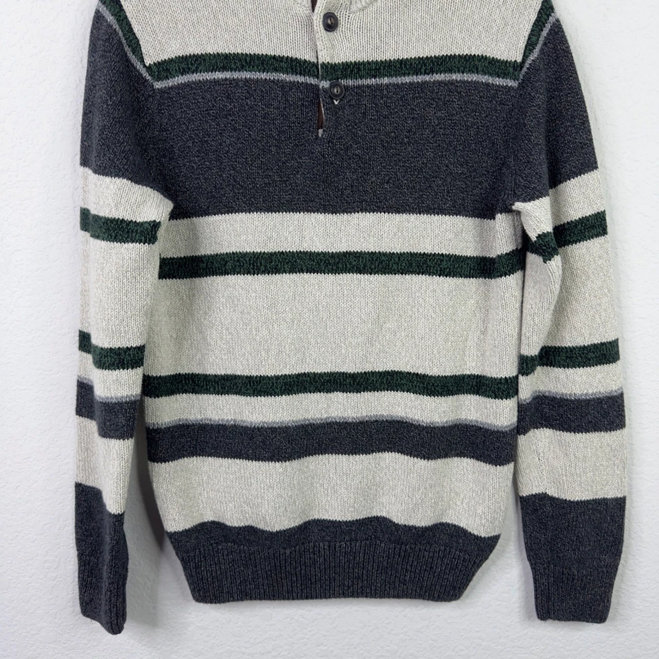 Chaps Sweater Mens S Gray Colorblock Minimalist Preppy Grandpa Quiet Luxury - Image 4 of 4