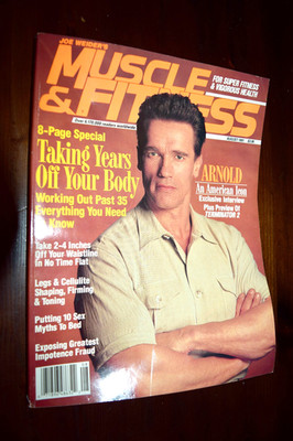 Muscle & Fitness Magazine August 1991 Arnold Schwarzenegger Working Out Past 35