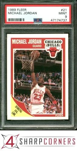 1989 FLEER #21 MICHAEL JORDAN BULLS HOF PSA 9