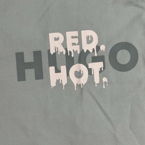 Hugo Boss Shirt Mens XL Red Label Short Sleeve Button Up Red Hot Hugo Graphic - Picture 5 of 12