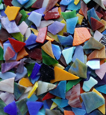 Lanyani Glass Mosaics Pieces Stained Glass, Assorted Colors and Shapes, 1Kg/35 O