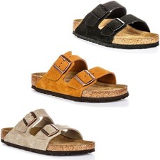 Birkenstock Arizona Sfb Genuine Suede Regular Womenss Slippers Mink US 6 - 14