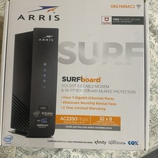 ARRIS SURFboard SBG7600AC2 DOCSIS 3.0 Cable Modem  AC2350 Dual-Band WiFi Router