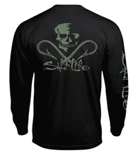 Salt life Long Sleeve, Skull and Hooks, Men's Graphic TShirt, Lg, XL, or 2XL