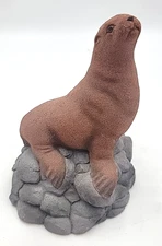 Rare Seal Sea Lion Statue Figurine American Sand Art Corp. 1993 Vintage