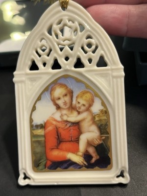 Lenox Madonna And Child Portrait Ivory Porcelain Gothic Cathedral Ornament