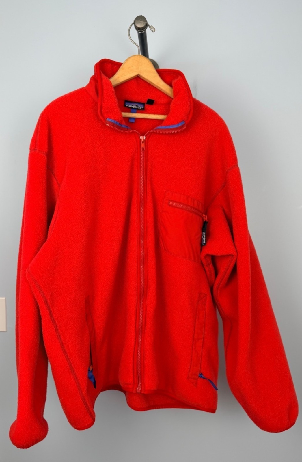 Vintage 90s Patagonia Synchilla Red Full Zip Fleece Jacket XXL Made In USA