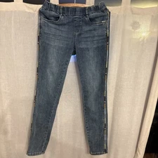 Us Canada Size 4 FDJ French Dressing Jeans elastic Waist Colorful Side Stripes 