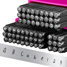 TheCraftGuy Metal Stamping Kit, 63pcs Metal Stamping Tools, 1/8" 3mm Steel S...