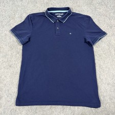 Calvin Klein Jeans Slim Fit Short Sleeve Golf Polo Shirt Men's Size Medium Blue