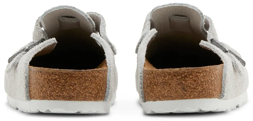 Birkenstock × Stussy Boston Clog Bone White Suede Leather Shoes