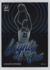 2022-23 Panini Donruss Optic Lights Out Blue Prizm 46/49 DeMar DeRozan #15 qc6