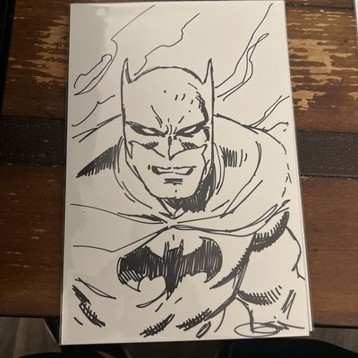 BATMAN Original Sketch Signed by Artist Sajad Shah comes w/ COA 9x12