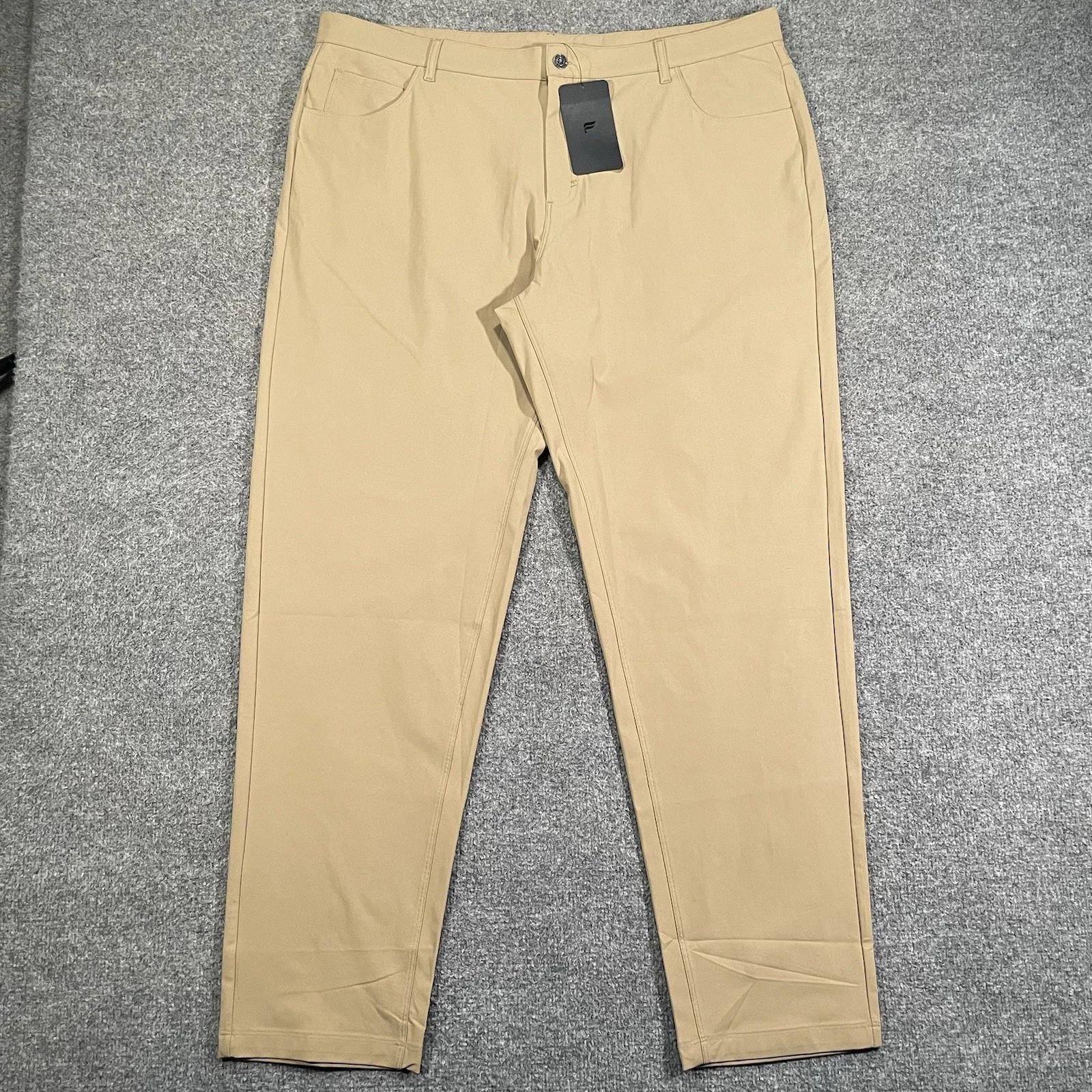 NEW Fabletics The Don 5-Pocket Pant Mens 42x34 Performance Stretch Golf Khaki