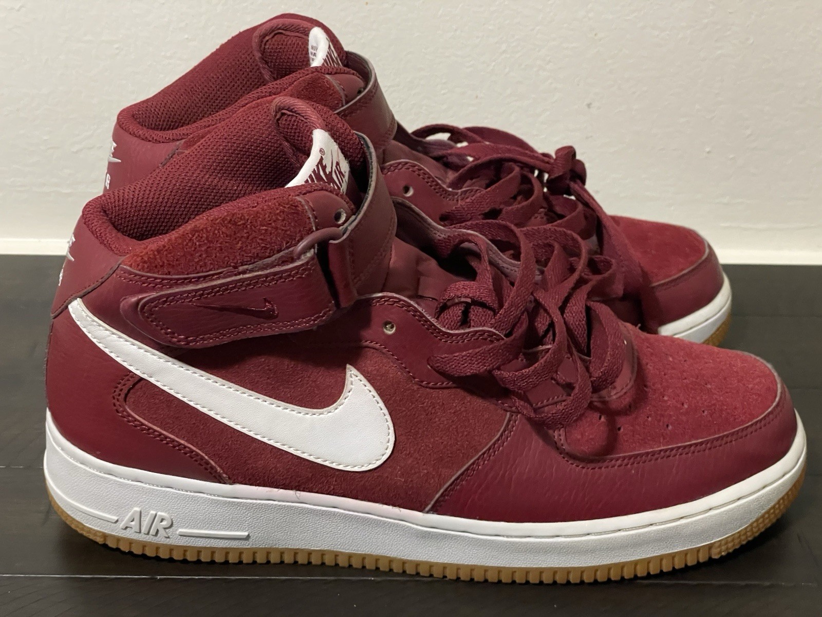Nike Air Force 1 Mid Men&rsquo;s Sz 10 Athletic Trainers Burgund