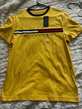 Tommy Hilfiger Mens Yellow Colorblock Logo Cr...