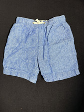 Crewcuts Size 8 Pull-on Shorts Linen Boys Blue with Pockets